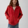 Çocuk Vintagesoft Gevşek Kesim Logolu Fermuarlı Kapüşonlu Sweatshirt