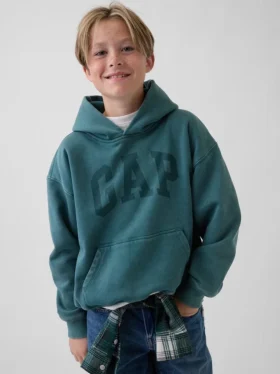 Çocuk Vintagesoft Gevşek Kesim Logolu Kapüşonlu Sweatshirt