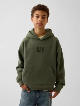 Çocuk Vintagesoft Gevşek Kesim Logolu Kapüşonlu Sweatshirt