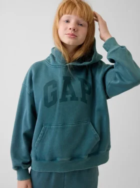 Çocuk Vintagesoft Gevşek Kesim Logolu Kapüşonlu Sweatshirt