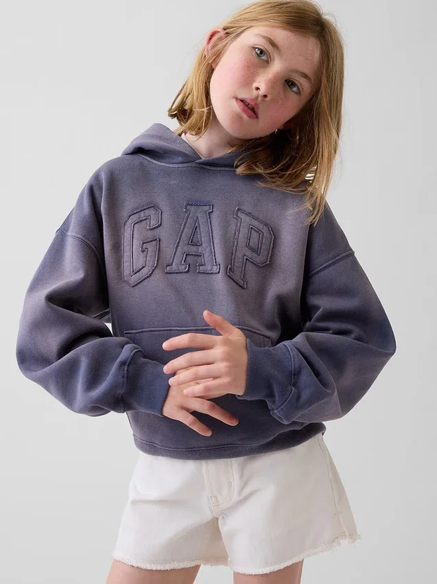 Çocuk Vintagesoft Gevşek Kesim Logolu Kapüşonlu Sweatshirt