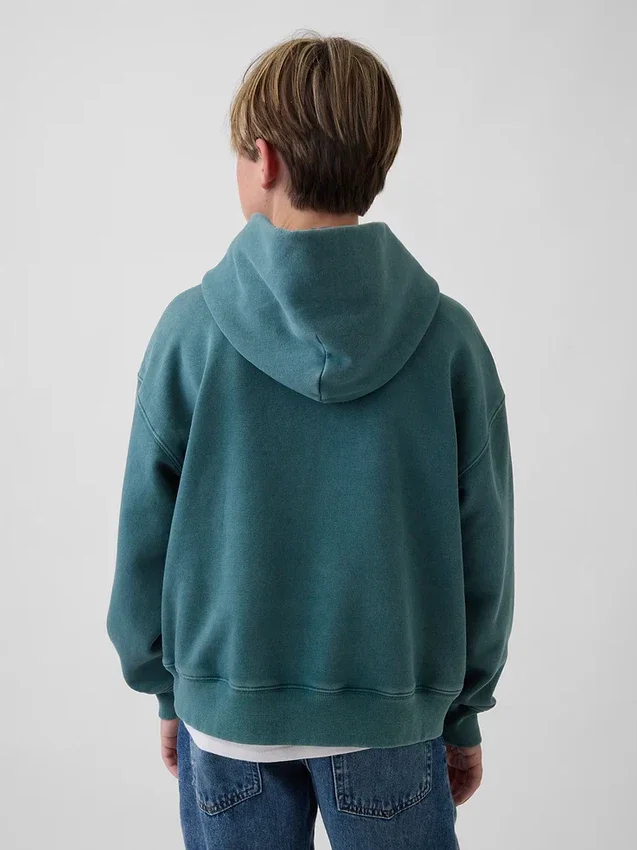 Çocuk Vintagesoft Gevşek Kesim Logolu Kapüşonlu Sweatshirt