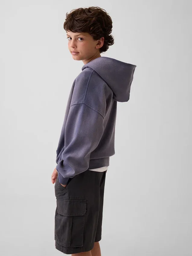 Çocuk Vintagesoft Gevşek Kesim Logolu Kapüşonlu Sweatshirt
