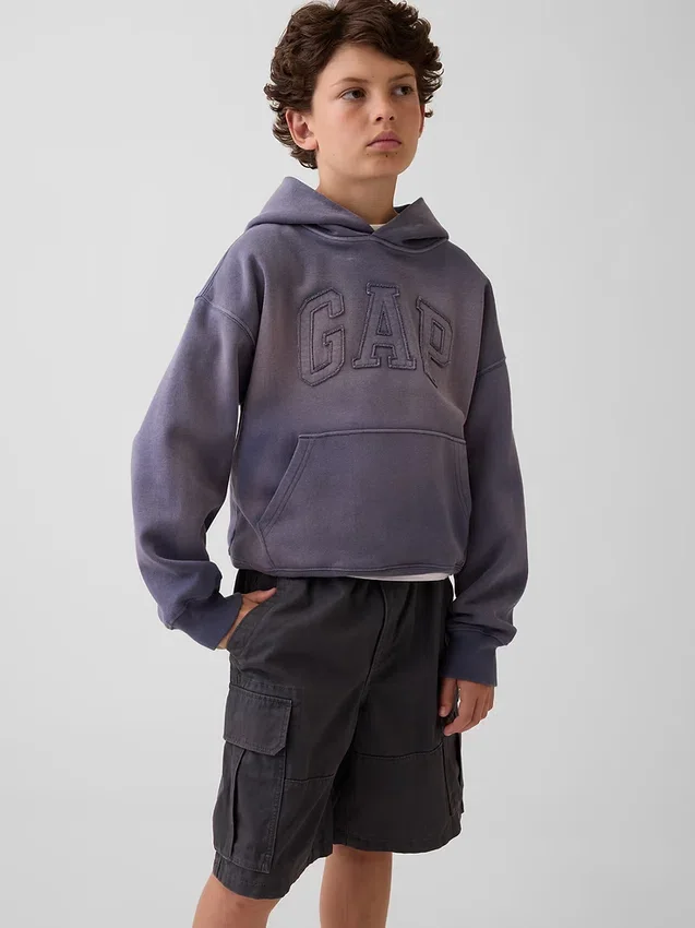 Çocuk Vintagesoft Gevşek Kesim Logolu Kapüşonlu Sweatshirt