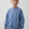 Çocuk Vintagesoft Gevşek Kesim Yuvarlak Yaka Cepli Sweatshirt