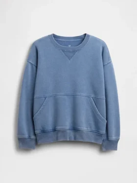 Çocuk Vintagesoft Gevşek Kesim Yuvarlak Yaka Cepli Sweatshirt