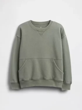 Çocuk Vintagesoft Gevşek Kesim Yuvarlak Yaka Cepli Sweatshirt