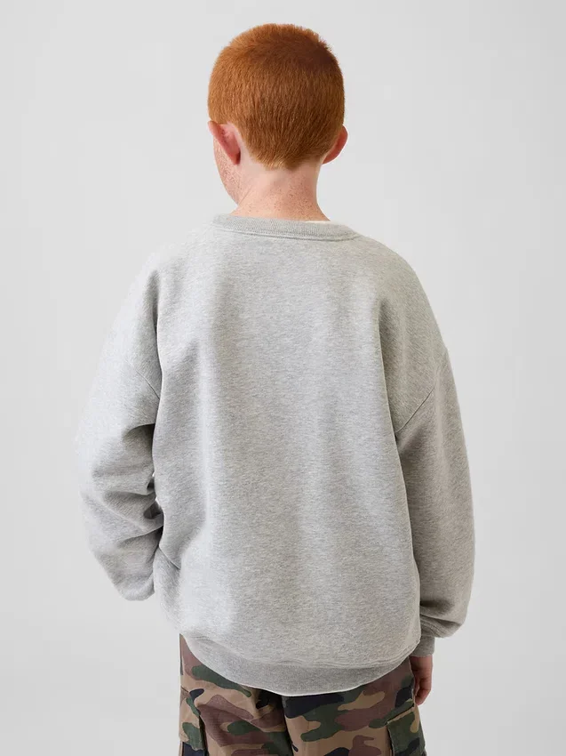 Çocuk Vintagesoft Gevşek Kesim Yuvarlak Yaka Cepli Sweatshirt