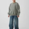 Çocuk Vintagesoft Gevşek Kesim Yuvarlak Yaka Cepli Sweatshirt