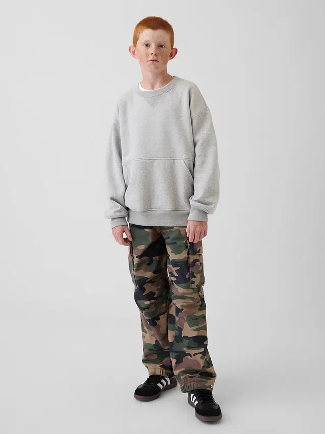 Çocuk Vintagesoft Gevşek Kesim Yuvarlak Yaka Cepli Sweatshirt