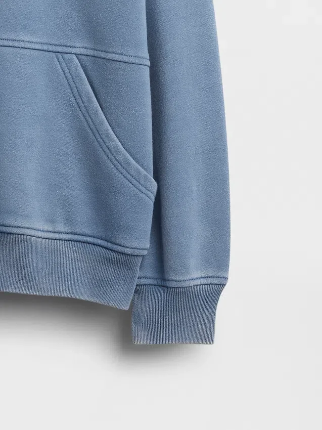 Çocuk Vintagesoft Gevşek Kesim Yuvarlak Yaka Cepli Sweatshirt
