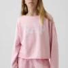 Çocuk Vintagesoft Havlu Kumaş Geniş Yakalı Logolu Sweatshirt