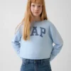 Çocuk Vintagesoft Havlu Kumaş Geniş Yakalı Logolu Sweatshirt