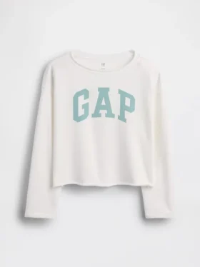 Çocuk Vintagesoft Havlu Kumaş Geniş Yakalı Logolu Sweatshirt
