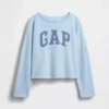 Çocuk Vintagesoft Havlu Kumaş Geniş Yakalı Logolu Sweatshirt