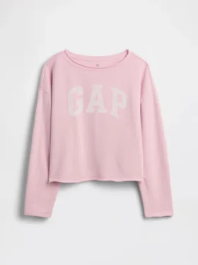 Çocuk Vintagesoft Havlu Kumaş Geniş Yakalı Logolu Sweatshirt