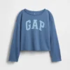 Çocuk Vintagesoft Havlu Kumaş Geniş Yakalı Logolu Sweatshirt