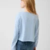Çocuk Vintagesoft Havlu Kumaş Geniş Yakalı Logolu Sweatshirt