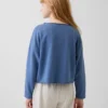Çocuk Vintagesoft Havlu Kumaş Geniş Yakalı Logolu Sweatshirt