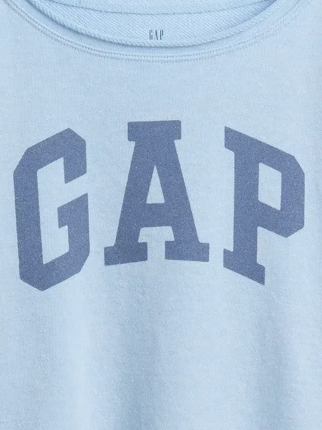Çocuk Vintagesoft Havlu Kumaş Geniş Yakalı Logolu Sweatshirt