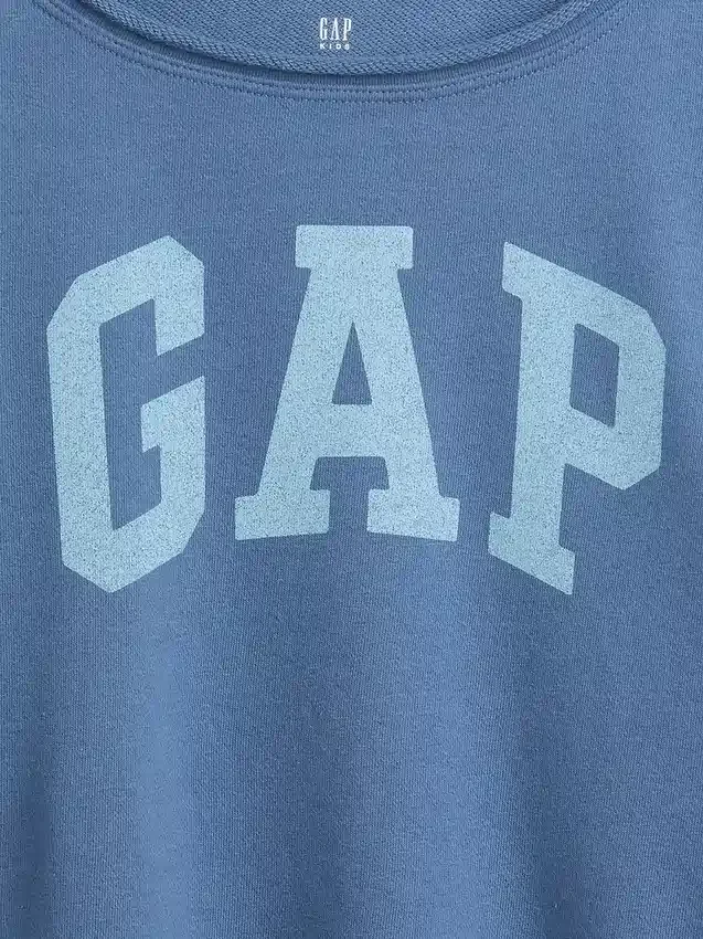 Çocuk Vintagesoft Havlu Kumaş Geniş Yakalı Logolu Sweatshirt