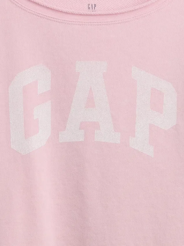 Çocuk Vintagesoft Havlu Kumaş Geniş Yakalı Logolu Sweatshirt
