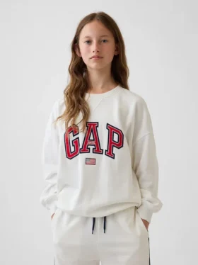 Çocuk Vintagesoft Havlu Kumaş Oversized Grafikli Sweatshirt