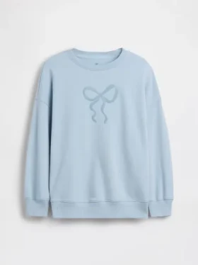 Çocuk Vintagesoft Havlu Kumaş Oversized Grafikli Sweatshirt