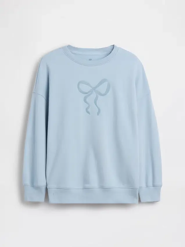 Çocuk Vintagesoft Havlu Kumaş Oversized Grafikli Sweatshirt
