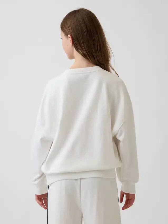 Çocuk Vintagesoft Havlu Kumaş Oversized Grafikli Sweatshirt