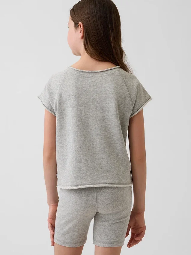 Çocuk Vintagesoft Havlu Kumaş Raglan Desenli Sweatshirt