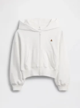 Çocuk Vintagesoft Havlu Kumaşlı Kama Kesim Fermuarlı Kapüşonlu Sweatshirt