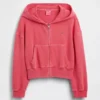 Çocuk Vintagesoft Havlu Kumaşlı Kama Kesim Fermuarlı Kapüşonlu Sweatshirt