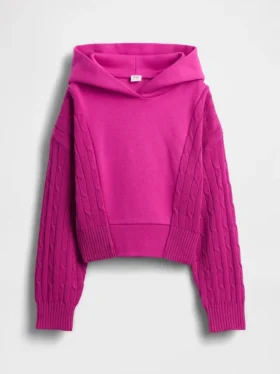 Çocuk Vintagesoft Karışık Malzemeli Kapüşonlu Sweatshirt