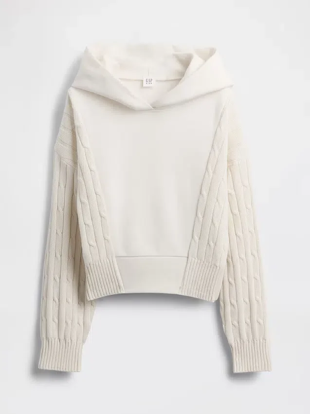 Çocuk Vintagesoft Karışık Malzemeli Kapüşonlu Sweatshirt