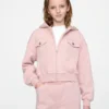 Çocuk Vintagesoft Kısa Fermuarlı Kapüşonlu Sweatshirt