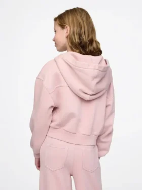 Çocuk Vintagesoft Kısa Fermuarlı Kapüşonlu Sweatshirt