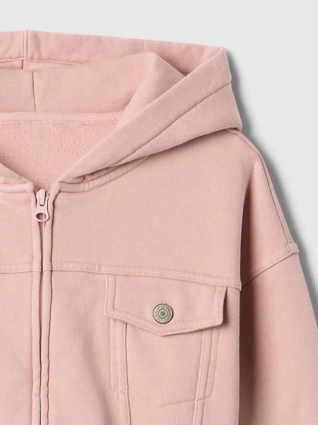 Çocuk Vintagesoft Kısa Fermuarlı Kapüşonlu Sweatshirt