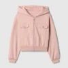 Çocuk Vintagesoft Kısa Fermuarlı Kapüşonlu Sweatshirt