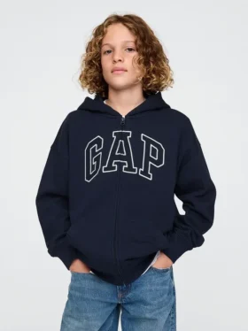 Çocuk Vintagesoft Logolu Fermuarlı Kapüşonlu Sweatshirt