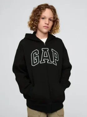 Çocuk Vintagesoft Logolu Fermuarlı Kapüşonlu Sweatshirt