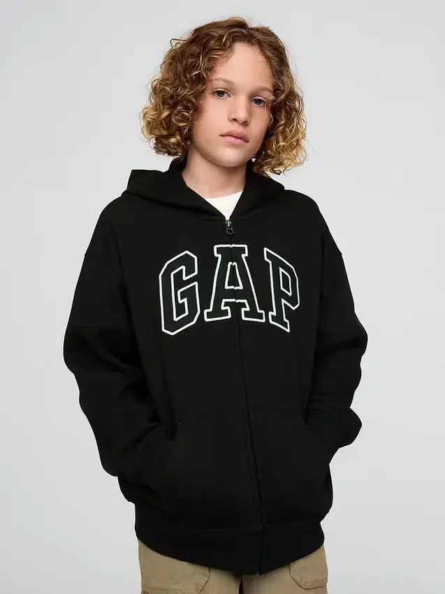 Çocuk Vintagesoft Logolu Fermuarlı Kapüşonlu Sweatshirt