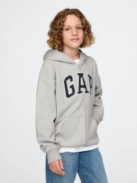 Çocuk Vintagesoft Logolu Fermuarlı Kapüşonlu Sweatshirt
