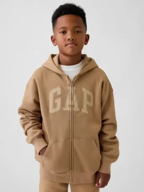 Çocuk Vintagesoft Logolu Fermuarlı Kapüşonlu Sweatshirt
