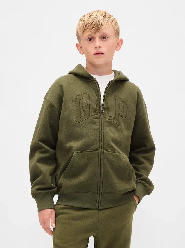Çocuk Vintagesoft Logolu Fermuarlı Kapüşonlu Sweatshirt