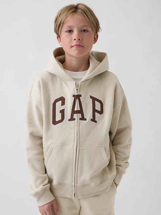 Çocuk Vintagesoft Logolu Fermuarlı Kapüşonlu Sweatshirt
