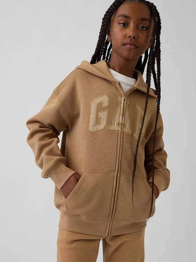 Çocuk Vintagesoft Logolu Fermuarlı Kapüşonlu Sweatshirt