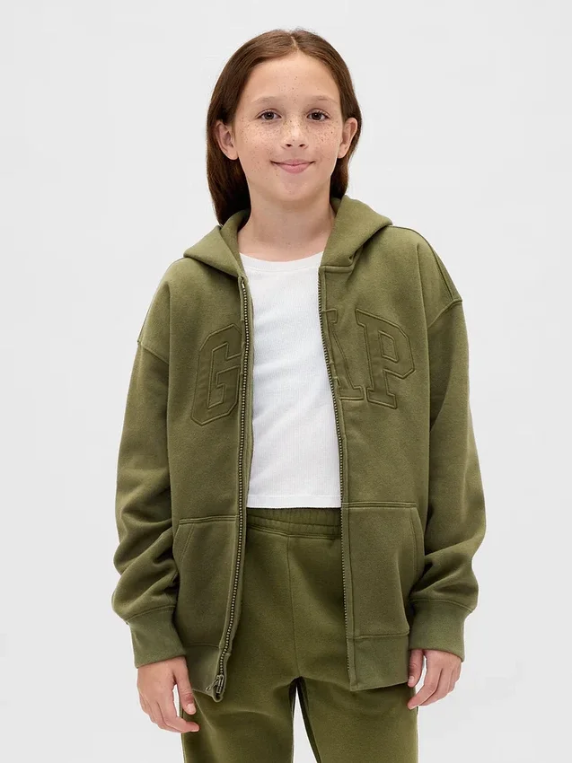 Çocuk Vintagesoft Logolu Fermuarlı Kapüşonlu Sweatshirt