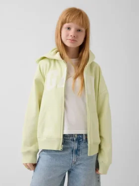 Çocuk Vintagesoft Logolu Fermuarlı Kapüşonlu Sweatshirt