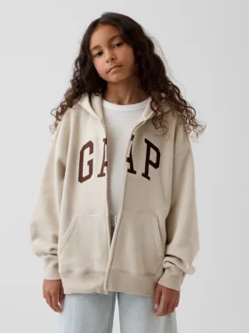Çocuk Vintagesoft Logolu Fermuarlı Kapüşonlu Sweatshirt